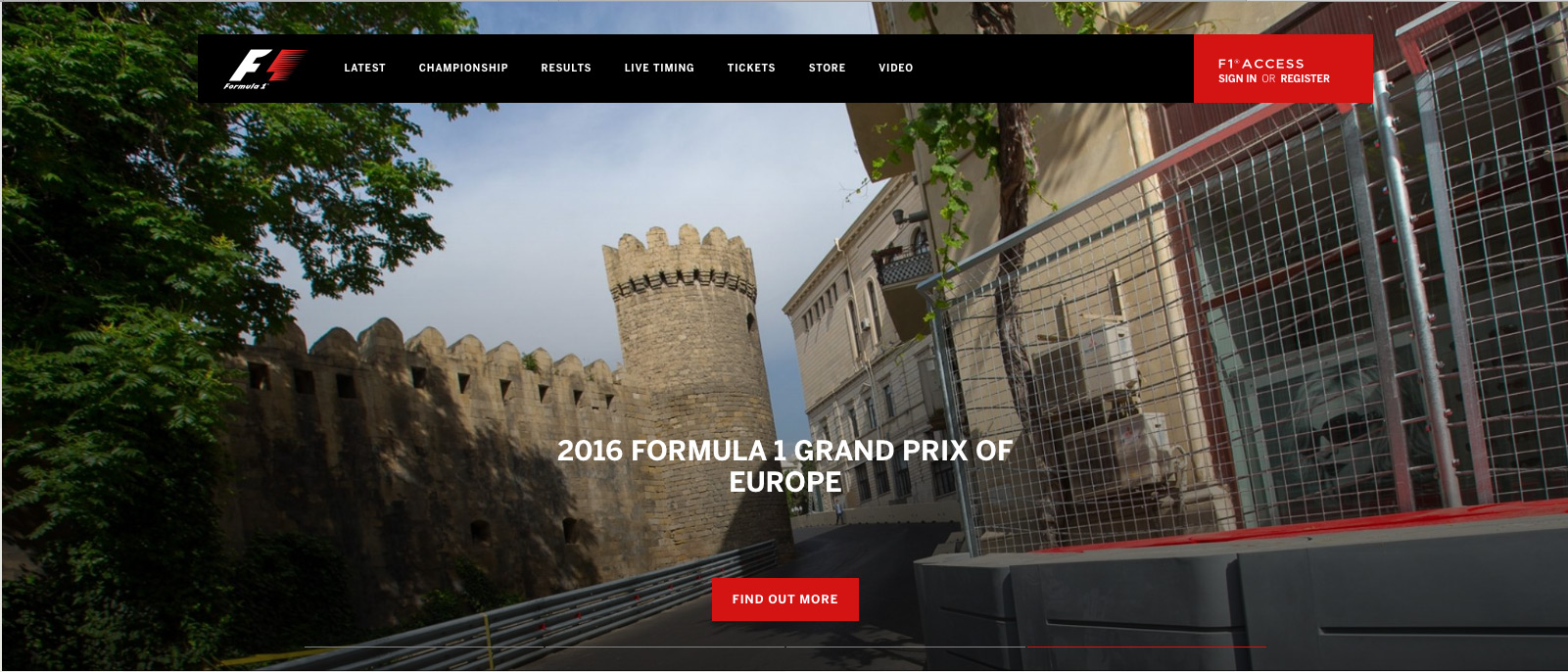 F1 Official Page use picture as header